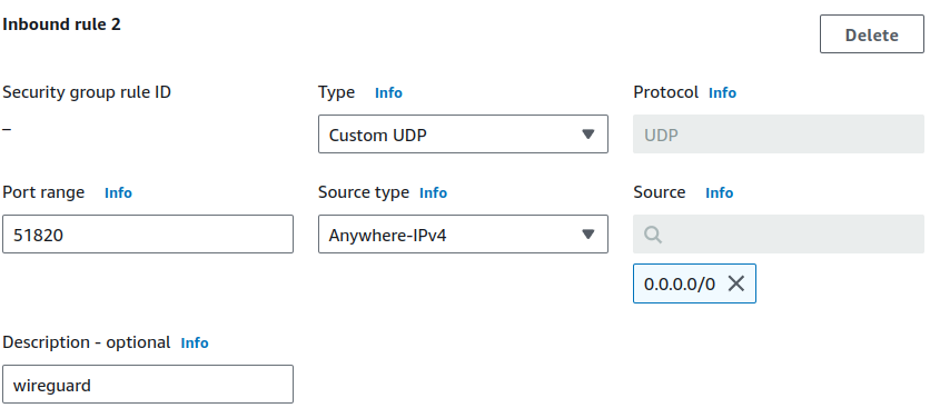 EC2 security group wireguard port