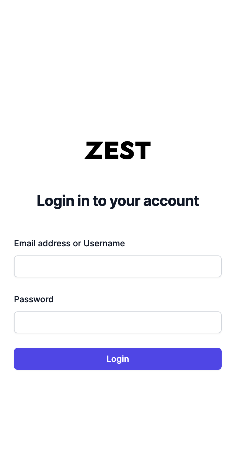 Login to your ZEST web panel